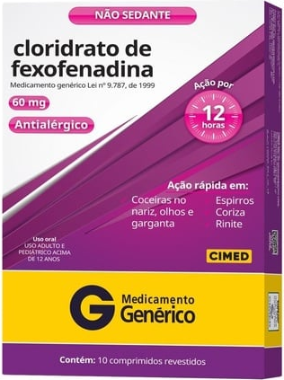 FEXOFENADINA 60MG CX 10 COMP CIMED
