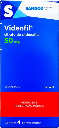 SILDENAFILA VIDENFIL 50MG CX 04 COMP SANDOZ