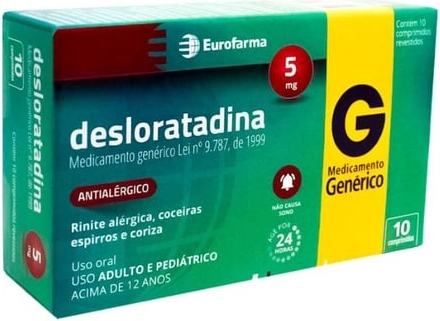 DESLORATADINA 5MG CX 10 COMP EUROFARMA