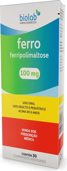 FERRO 100MG CX 30 COMP MAST BIOLAB