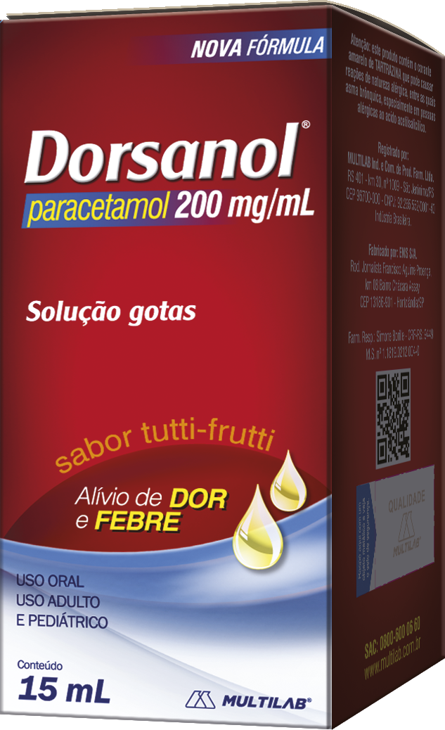 PARACETAMOL 200MG 15ML - DORSANOL - MULTILAB
