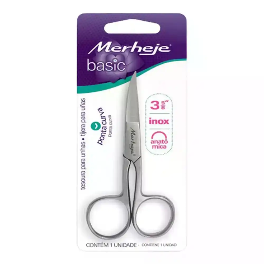 TESOURA ANATOMICA P/UNHAS PTA CURVA MERHEJE BASIC