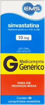 SINVASTATINA 10MG CX 30 COMP EMS