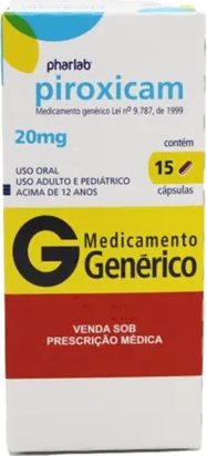 PIROXICAM  - FARMOXICAM 20MG -  CX 15 CAPS PHARLAB
