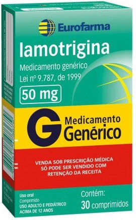 LAMOTRIGINA 50MG CX 30 COMP EUROFARMA