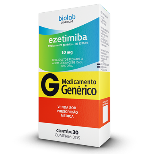 EZETIMIBA 10MG CX 30 COMP BIOLAB