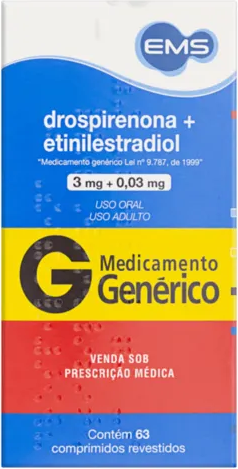 DROSPIRENONA+ETINELESTRADIOL 3+0,03MG CX 630 COMP EMS