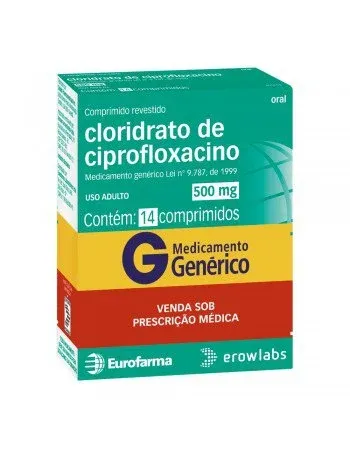 CIPROFLOXACINO 500MG CX 14 COMP EUROFARMA