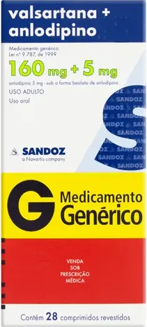 VALSARTANA+ANLODIPINO 160+5MG CX 28 COMP SANDOZ