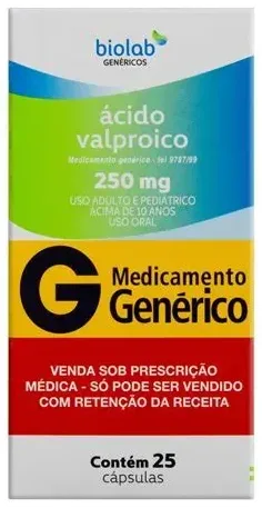 ACIDO VALPROICO 250MG CX 25 CAPS BIOLAB