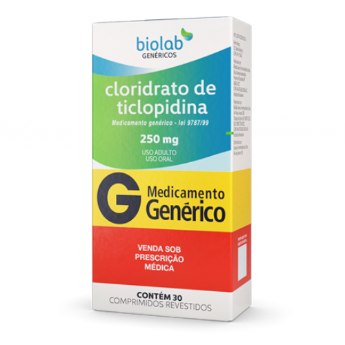 TICLOPIDINA 250MG CX 30 COMP BIOLAB
