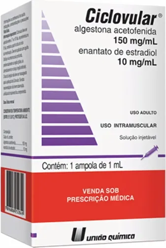 CICLOVULAR 150+10MG SOL inj amp 1ML+ser+agulha UNIAO QUIMICA