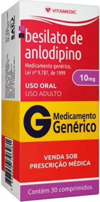 ANLODIPINO 10MG CX 30 COMP VITAMEDIC