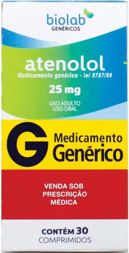 ATENOLOL 25MG CX 30 COMP BIOLAB