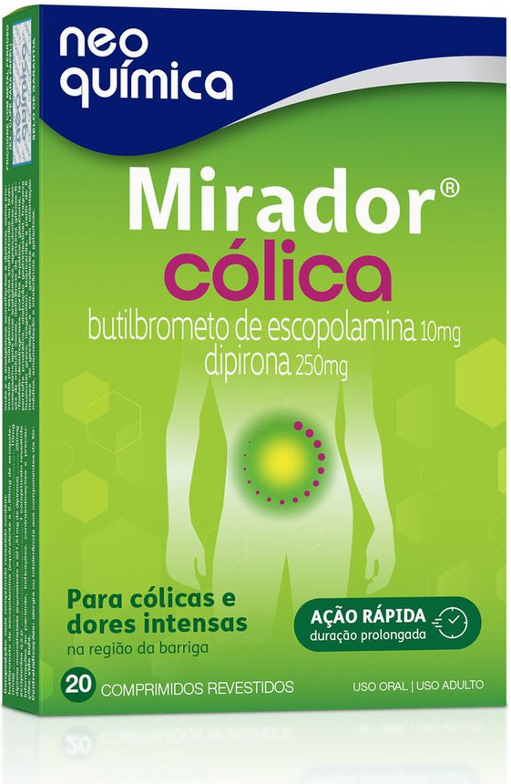 MIRADOR COLICA 10,0+250,0MG CX 20 COMP NEO QUIMICA
