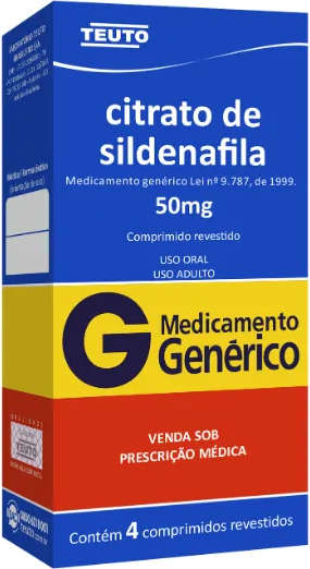 SILDENAFILA 50MG CX 04 COMP TEUTO
