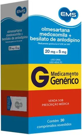 OLMESARTANA+ANLOD 20MG+5MG CX 30 COMP EMS