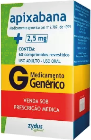APIXABANA 2,5MG CX 60 COMP ZYDUS NIKKHO