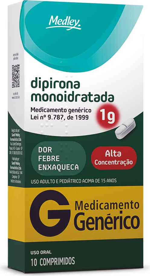 DIPIRONA 1G CX 10 COMP SANOFI/MEDLEY