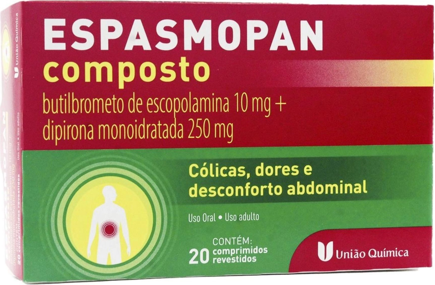 ESCOPOLAMINA COMPOSTA CX 20 COMP - ESPASMOPAN - UNIAO QUIMICA