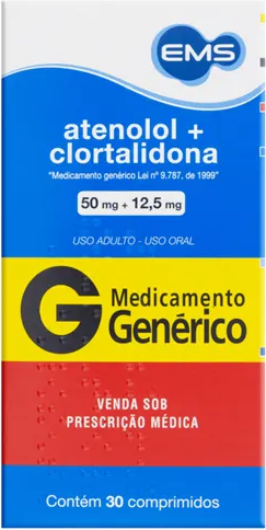 ATENOLOL+CLORTALIDONA 50+12,5MG CX 30 COMP TEUTO