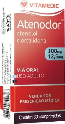 ATENOLOL+CLORTALIDONA 100,0+25MG CX 30  - ATENO -  VITAMEDIC