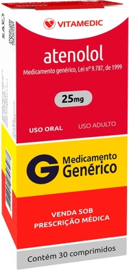 ATENOLOL+CLORTALIDONA 100,0+25MG CX 30 COMP VITAMEDIC