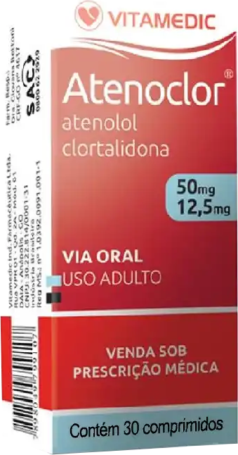 ATENOLOL+CLORTALIDONA 50+12,5MG CX 30 COMP VITAMEDIC