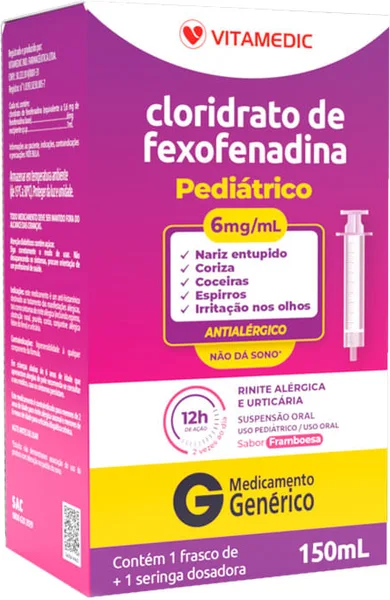 FEXOFENADINA 6MG 150ML SER ORAL VITAMEDIC