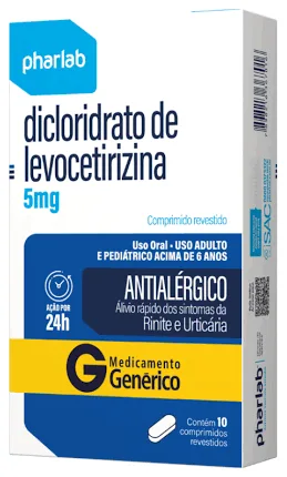 DICLORIDRATO DE LEVOCETIRIZINA 5MG – CX. C/ 10 COMP REV