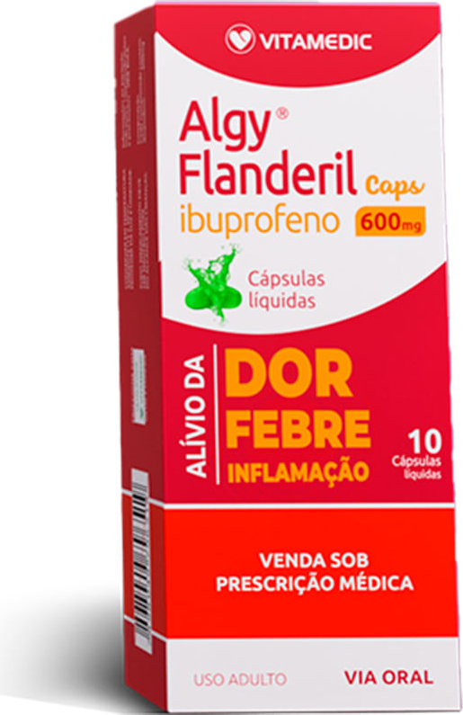IBUPROFENO 600MG CX 10 CAPS  - ALGYFLANDERIL -  VITAMEDIC