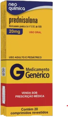 PREDNISOLONA 20MG CX 20 COMP NEO QUIMICA