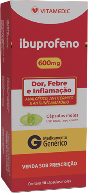 IBUPROFENO 600MG CX 10 CAPS VITAMEDIC