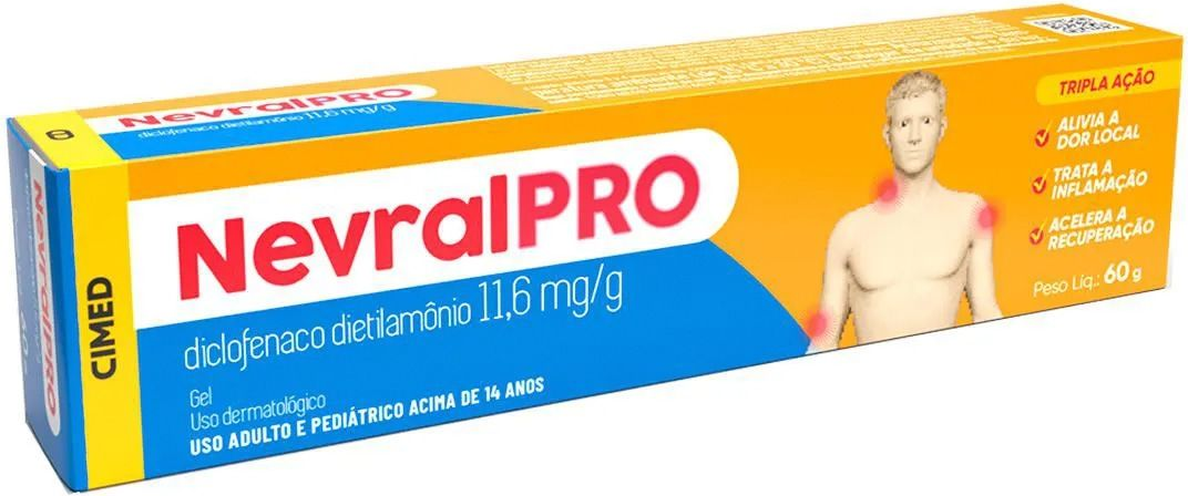 DICLOF DIETILAMONIO 10MG GEL 60G  - NEVRALPRO -  CIMED