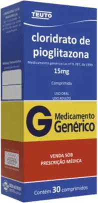 PIOGLITAZONA 15MG CX 30 COMP TEUTO