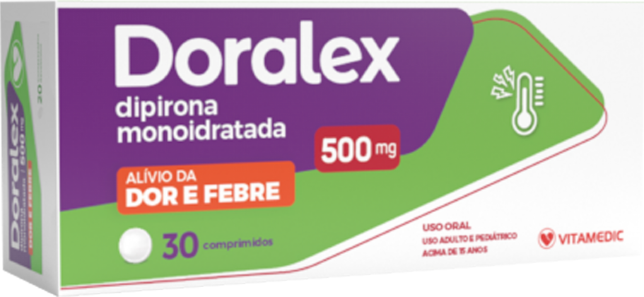 DIPIRONA 500MG CX 30 COMP  - DORALEX -  VITAMEDIC