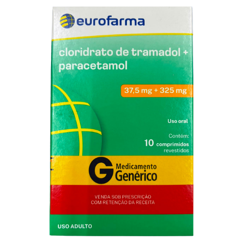 TRAMADOL+PARACETAMOL 37,5+325MG CX 10 COMP EUROFARMA