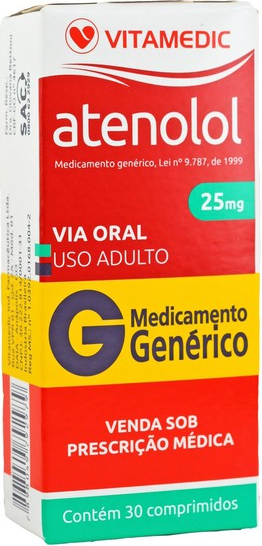 ATENOLOL 25MG CX 30 COMP VITAMEDIC