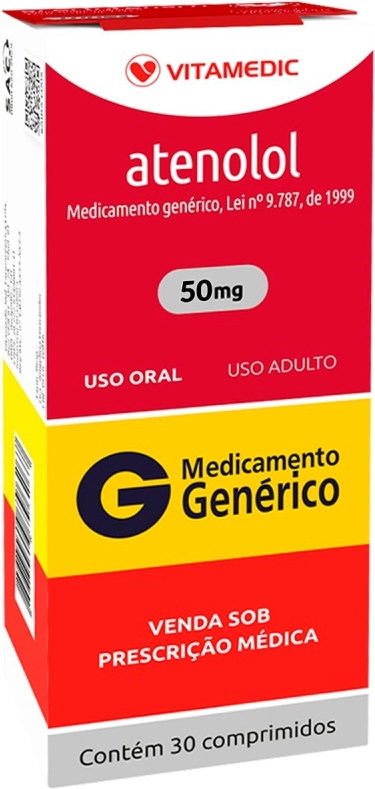 ATENOLOL 50MG CX 30 COMP VITAMEDIC
