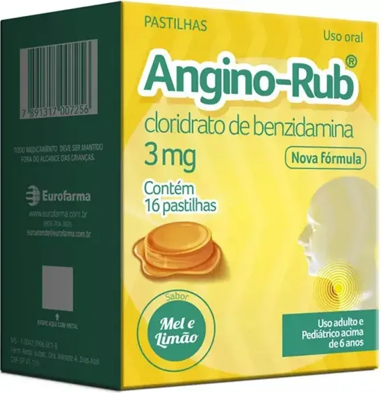 ANGINO RUB CX 16 PAST MEL E LIMAO EUROFARMA