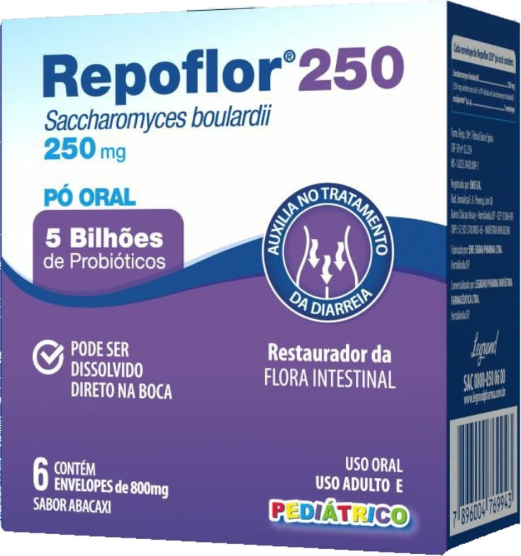 REPOFLOR 250/250MG CX 6 SACHES LEGRAND OTC