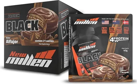 PROTEIN BLACK 4W ALFAJOR DISPLAY C/21 SACHES