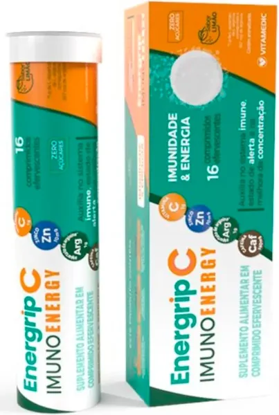 VITAMINA C +ZINCO + D400UI + CAFEINA CX 16 COMP EFERV  - ENERGRIP IMUNO ENERGY -
