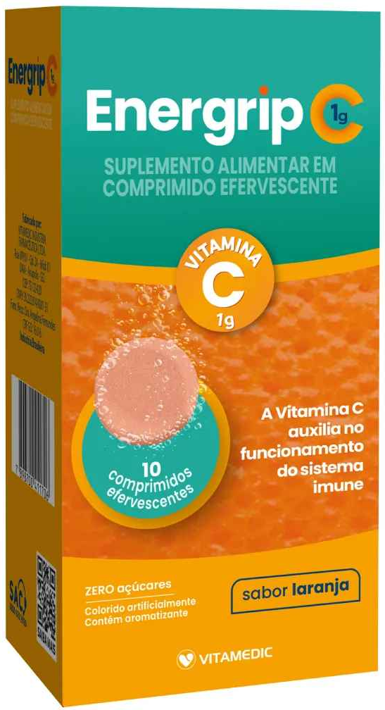 VITAMINA C EFEV 1G CX 10 COMP  - ENERGRIP -  VITAMEDIC