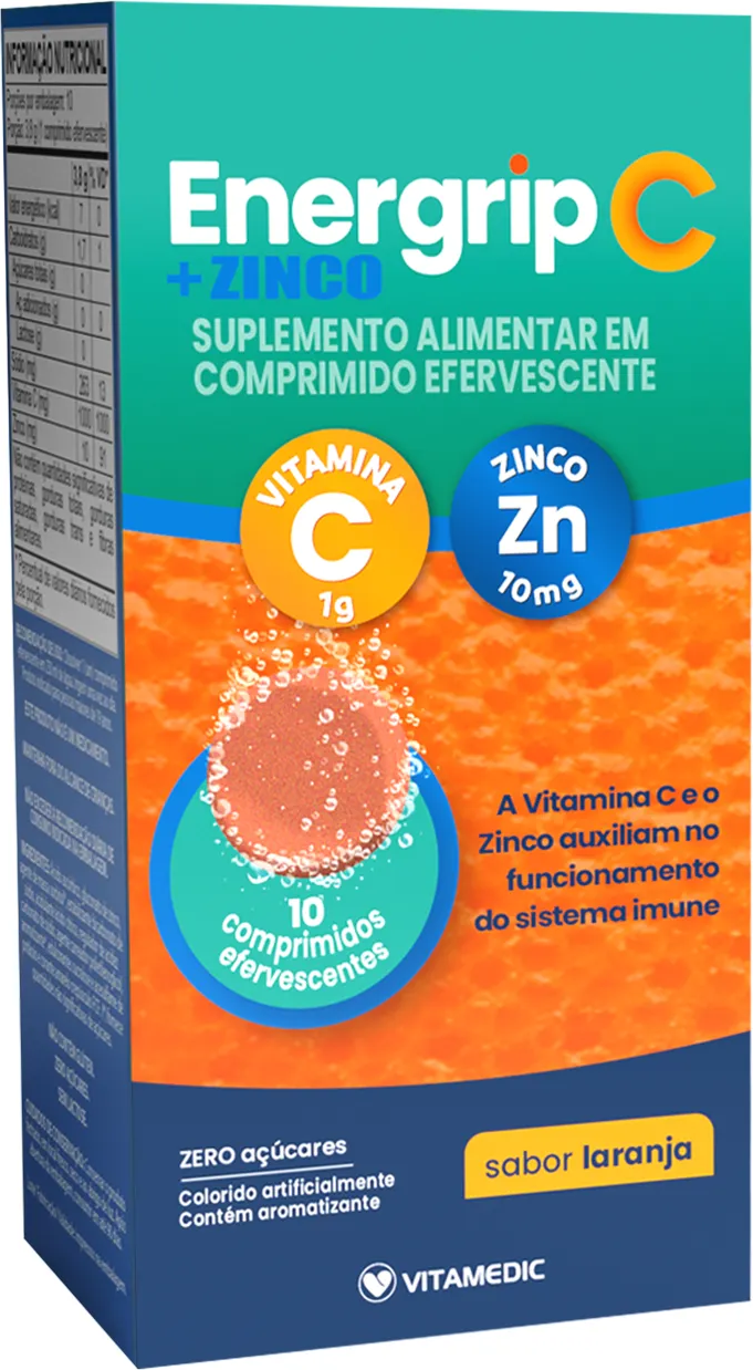 VITAMINA C +ZINCO CX 10 COMP EFERV  - ENERGRIP C -  VITAMEDIC