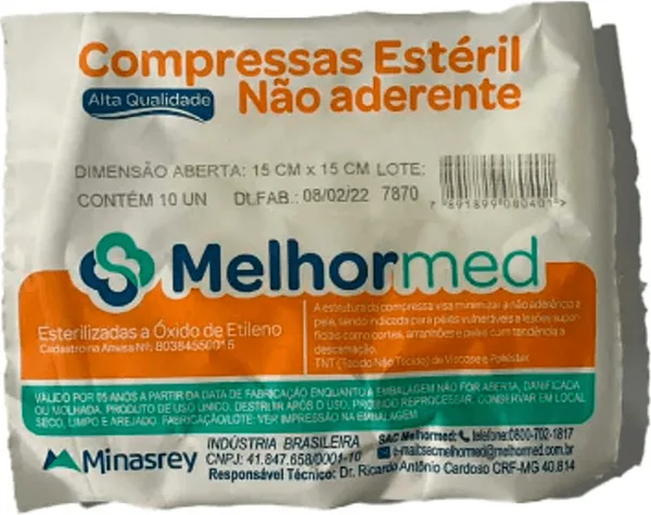 COMPRESSA GAZE NAO ADERENTE C/10 UN MELHORMED