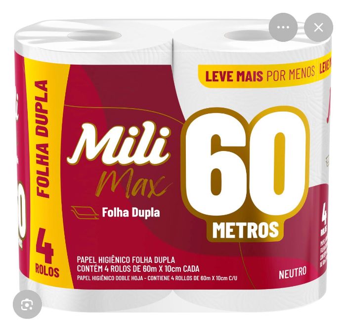 PAPEL HIG MILI F DUPLA 60M FARDO 12X4