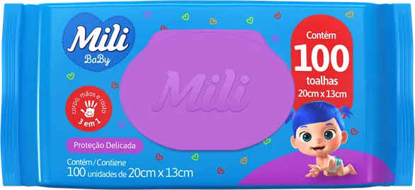 TOALHA UMED MILI BABY C/100UN