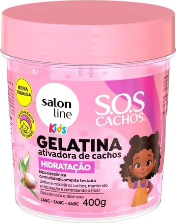 GELATINA SALON LINE SOS CACHOS HIDRATACAO KIDS 400G