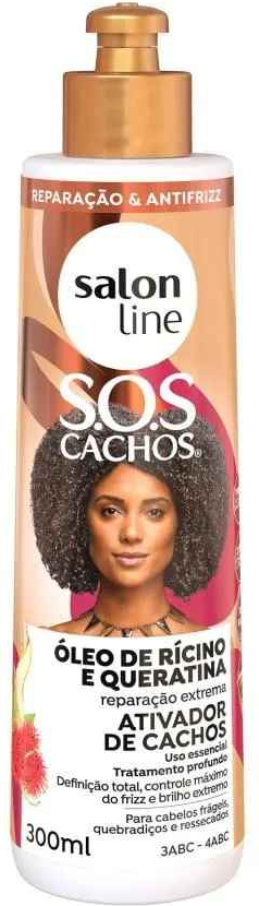ATIVA CACHOS SALON LINE OLEO DE RICINO E QUERATINA 300ML